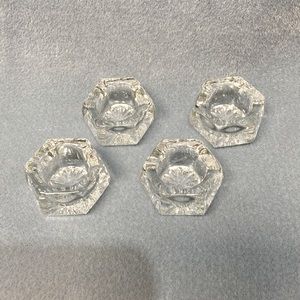 Larkin Company Formal Glass Hexagon Set of Four Salt Cellars
